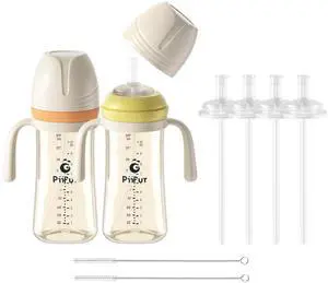 Sippy Cups for Toddlers 1-3 No Spill Straw with Handle Water Bottle 2 Pack 10 Ounce Sippy Cups for Toddlers 1-3 No Spill Straw with Handle Water Bottle 2 Pack 10 Ounce