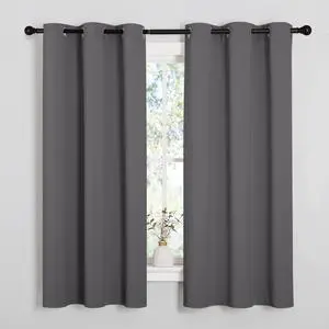 Thermal Insulated Grommet Blackout Curtains for Bedroom (2 Panels, W42 x L63 -Inch, Grey) Thermal Insulated Grommet Blackout Curtains for Bedroom (2 Panels, W42 x L63 -Inch, Grey)