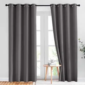 Gray Blackout Curtains for Bedroom 84 inches Long - Thermal Drapes Grommet Room Darkening Light Blocking Curtains Window Treatments for Living Room (2 Panels, W52 x L84, Grey) Gray Blackout Curtains for Bedroom 84 inches Long - Thermal Drapes Grommet Room Darkening Light Blocking Curtains Window Treatments for Living Room (2 Panels, W52 x L84, Grey)