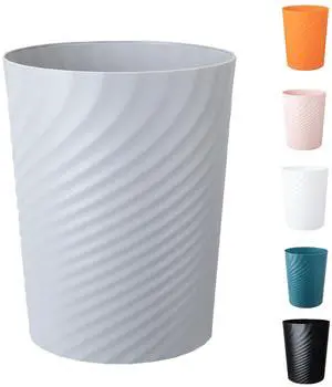 Trash Can, Small Plastic Trash Can, Wastebasket Recycling Bin, Round Garbage Can for Bathroom, Office, Bedroom, Kitchen 1.8 Gallon/8 L (Grey) Trash Can, Small Plastic Trash Can, Wastebasket Recycling Bin, Round Garbage Can for Bathroom, Office, Bedroom, Kitchen 1.8 Gallon/8 L (Grey)