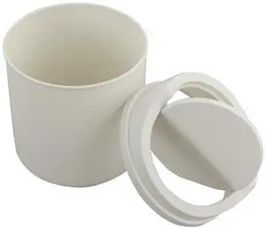 Tiny Trash Can with Swing Lid, Plastic Desktop Waste Can, White Tiny Trash Can with Swing Lid, Plastic Desktop Waste Can, White