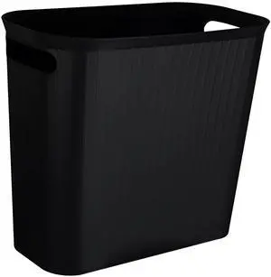 Small Bathroom Trash Can 3.5 Gallon Slim Plastic Garbage Can, Black Small Bathroom Trash Can 3.5 Gallon Slim Plastic Garbage Can, Black