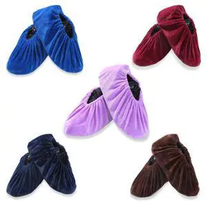 5 Pairs Reusable Non Slip Shoe Covers, Premium Soft Washable Thickened Boot Shoe Covers for Household, Office, Laboratory 5 Pairs Reusable Non Slip Shoe Covers, Premium Soft Washable Thickened Boot Shoe Covers for Household, Office, Laboratory