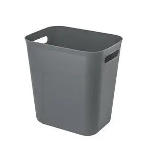 Plastic Small Bathroom Trash Can Wastebasket, 3.5 Gallon, Dark Grey Plastic Small Bathroom Trash Can Wastebasket, 3.5 Gallon, Dark Grey