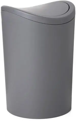 MIni Bathroom Trash Can with Lid, Modern Grey Mini Waste Bin with Swing Lid (1 1/2 Gallon, 6 Liter) Plastic Garbage Can for Kitchen, Bathroom, Bedroom, Office, Under Desk (1, Grey) MIni Bathroom Trash Can with Lid, Modern Grey Mini Waste Bin with Swing Lid (1 1/2 Gallon, 6 Liter) Plastic Garbage Can for Kitchen, Bathroom, Bedroom, Office, Under Desk (1, Grey)