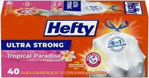 Ultra Strong Tall Kitchen Trash Bags, Tropical Paradise Scent, 13 Gallon, 40 Count Ultra Strong Tall Kitchen Trash Bags, Tropical Paradise Scent, 13 Gallon, 40 Count