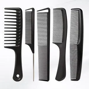5PCS Hair Comb Set - Professional Wide & Fine Tooth Rat Tail Combs for Men WomenCarbon Fiber Comb for Hair Cutting Styling Braiding Parting Teasing Tools(Black) 5PCS Hair Comb Set - Professional Wide & Fine Tooth Rat Tail Combs for Men WomenCarbon Fiber Comb for Hair Cutting Styling Braiding Parting Teasing Tools(Black)