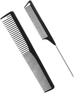 Professional Black Carbon Fiber Barber CombsFine and Wide Tooth Teasing Comb for All Hair TypesBlack2Pcs Professional Black Carbon Fiber Barber CombsFine and Wide Tooth Teasing Comb for All Hair TypesBlack2Pcs