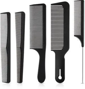 5 Pieces Hair Cutting Comb Set, Carbon Fiber Barber Comb Hair Styling Combs Fine Teeth Anti Static Heat Resistant Hairdressing Tapered Comb for Men Women 5 Pieces Hair Cutting Comb Set, Carbon Fiber Barber Comb Hair Styling Combs Fine Teeth Anti Static Heat Resistant Hairdressing Tapered Comb for Men Women