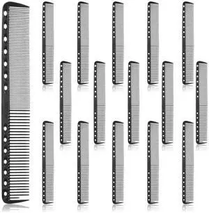 15 Pcs Carbon Fiber Comb, Professional Hair Combs, Fine & Standard Tooth Styling & Cutting Combs, Detangling Comb Set for Salon, Barbers, Men Women, Black 15 Pcs Carbon Fiber Comb, Professional Hair Combs, Fine & Standard Tooth Styling & Cutting Combs, Detangling Comb Set for Salon, Barbers, Men Women, Black