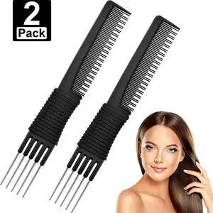 2 Pack Tail Combs - Black Carbon Fiber Teasing & Lifting for Rat Tails and Hair Salon or Home Use(Lift Combs) 2 Pack Tail Combs - Black Carbon Fiber Teasing & Lifting for Rat Tails and Hair Salon or Home Use(Lift Combs)