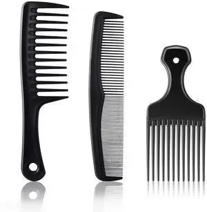 3 Pieces Hair Pick Comb Wide-tooth Afro Comb for Men Detangling Styling Set, Carbon Fiber Pick Barber Brush Tool for Beard, Long, Thick, Curly Afro Hair 3 Pieces Hair Pick Comb Wide-tooth Afro Comb for Men Detangling Styling Set, Carbon Fiber Pick Barber Brush Tool for Beard, Long, Thick, Curly Afro Hair