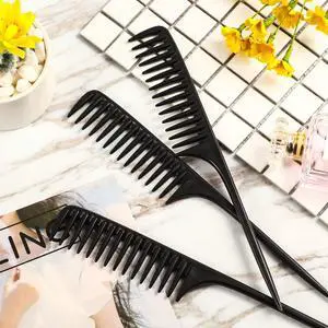 3 Pack Wide Tooth Tail Combs, Black Carbon Fiber Teasing Salon Back Styling Comb Anti Static Heat Resistant, Suitable for All Kinds of Hair 3 Pack Wide Tooth Tail Combs, Black Carbon Fiber Teasing Salon Back Styling Comb Anti Static Heat Resistant, Suitable for All Kinds of Hair