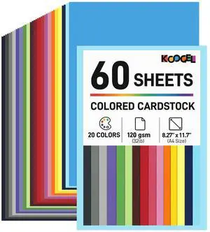 60 Sheets Colored Craft Paper, 8.27" x 11.7" (A4 Size) 60 Sheets Colored Craft Paper, 8.27" x 11.7" (A4 Size)