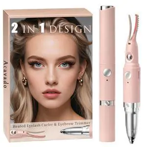 Heated Eyelash Curler - 2 in 1 Eye Lash Curler and Eyebrow Trimmer for Women with 2 Temperature Modes, USB Rechargeable Electric Eyelash Curler, Anti-Burn Design, Ideal Gift for Women (Pink) Heated Eyelash Curler - 2 in 1 Eye Lash Curler and Eyebrow Trimmer for Women with 2 Temperature Modes, USB Rechargeable Electric Eyelash Curler, Anti-Burn Design, Ideal Gift for Women (Pink)