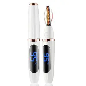 Heated Eyelash Curler - Heated Lash Curler Electric Eyelash Curler 3 Temp Settings for Makeup Tools for Achieving A Natural Curl and Long Lasting Eyelashes, Designed for Women, White BA Heated Eyelash Curler - Heated Lash Curler Electric Eyelash Curler 3 Temp Settings for Makeup Tools for Achieving A Natural Curl and Long Lasting Eyelashes, Designed for Women, White BA