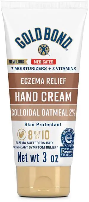 Medicated Eczema Relief Hand Cream, 3 oz., Skin Protectant Cream with 2% Colloidal Oatmeal Medicated Eczema Relief Hand Cream, 3 oz., Skin Protectant Cream with 2% Colloidal Oatmeal