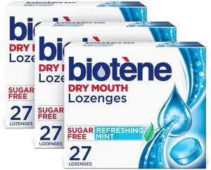 Dry Mouth Lozenges for Dry Mouth and Fresh Breath, Dry Mouth Relief and Breath Freshener, Refreshing Mint - 27 Count (Pack of 3) Dry Mouth Lozenges for Dry Mouth and Fresh Breath, Dry Mouth Relief and Breath Freshener, Refreshing Mint - 27 Count (Pack of 3)