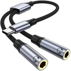 USB C to Dual 3.5mm Female Headphone Splitter, Type C to Dual 3.5mm Female Aux Y Jack Splitter Headphone Microphone Adapter for iPhone 17 16 15 Pro Max, Samsung Galaxy S25 S24, Pixel, Note USB C to Dual 3.5mm Female Headphone Splitter, Type C to Dual 3.5mm Female Aux Y Jack Splitter Headphone Microphone Adapter for iPhone 17 16 15 Pro Max, Samsung Galaxy S25 S24, Pixel, Note