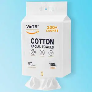Hanging Disposable Face Towels, 300 Count Large Disposable Face Wipes Hanging Disposable Face Towels, 300 Count Large Disposable Face Wipes