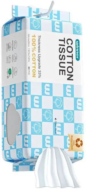 Thicker Hangable Face Towels, 100% Cotton, 80 Count, 1 Pack Thicker Hangable Face Towels, 100% Cotton, 80 Count, 1 Pack