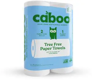 Tree Free Paper Towels, 2 Rolls, Tree Free, Plastic Free, Earth Friendly, Sustainable Kitchen Paper Towels with Strong 2 Ply Sheets Tree Free Paper Towels, 2 Rolls, Tree Free, Plastic Free, Earth Friendly, Sustainable Kitchen Paper Towels with Strong 2 Ply Sheets