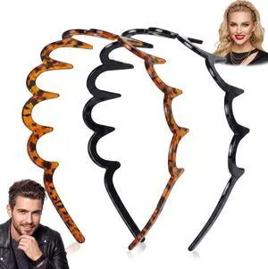 Zig Zag Headbands for Women, 2 Pack Non Slip Zigzag Comb Headband with Teeth, Wavy Plastic Hair Bands for Slicked Back Styles, 90s Hair Accessories, Gifts for Women (Black & Tortoise) Zig Zag Headbands for Women, 2 Pack Non Slip Zigzag Comb Headband with Teeth, Wavy Plastic Hair Bands for Slicked Back Styles, 90s Hair Accessories, Gifts for Women (Black & Tortoise)