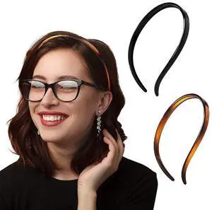 2PCS Plastic Flex No Pressure Headbands Teeth Comb Skinny Hair Loop for Women Girls with Glasses 2PCS Plastic Flex No Pressure Headbands Teeth Comb Skinny Hair Loop for Women Girls with Glasses