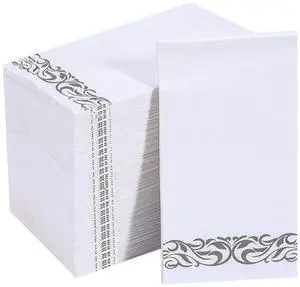 200 Pack Paper Napkins, Soft Dinner Napkins, 3 Ply, Silver 200 Pack Paper Napkins, Soft Dinner Napkins, 3 Ply, Silver