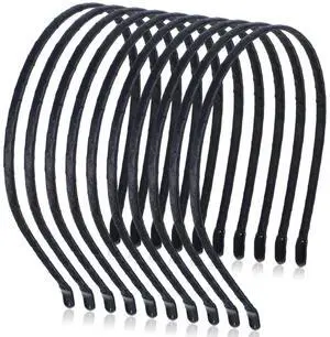 10 Pcs Metal Hair Band, 0.5 cm/0.2" Black Headband Thin Smooth Wire Headband Blank Plain Hairband Craft Headbands Frame Base for Women Men Girls DIY Hair Accessories 10 Pcs Metal Hair Band, 0.5 cm/0.2" Black Headband Thin Smooth Wire Headband Blank Plain Hairband Craft Headbands Frame Base for Women Men Girls DIY Hair Accessories