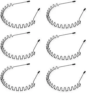 6Pcs Metal Headbands Black Wavy Non-Slip Elastic Headband, Fashionable Unisex Hair Accessory for Long Thick and Curly Hair 6Pcs Metal Headbands Black Wavy Non-Slip Elastic Headband, Fashionable Unisex Hair Accessory for Long Thick and Curly Hair