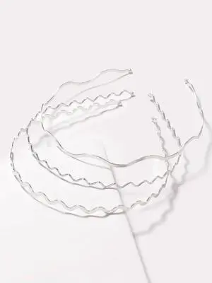 Silver Metal Wavy Headbands for Women, Elastic Hair Bands Stylish Thin Wavy Head Bands, Trendy Silver Hair Accessories Cute for Women Teens, 3 Pcs Silver Metal Wavy Headbands for Women, Elastic Hair Bands Stylish Thin Wavy Head Bands, Trendy Silver Hair Accessories Cute for Women Teens, 3 Pcs