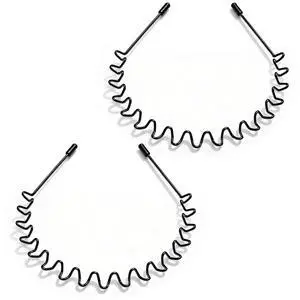 2 PCS Metal Hair Band for Men Headband Women Bands, Head Bands for Women's Hair Non Slip, Unisex Black Simple Fashion Hair Bands, Outdoor Sports Headbands Hoop Accessories 2 PCS Metal Hair Band for Men Headband Women Bands, Head Bands for Women's Hair Non Slip, Unisex Black Simple Fashion Hair Bands, Outdoor Sports Headbands Hoop Accessories