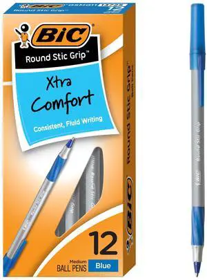 Round Stic Grip Xtra Comfort Ballpoint Pen, Blue Ink, 12-Count Round Stic Grip Xtra Comfort Ballpoint Pen, Blue Ink, 12-Count