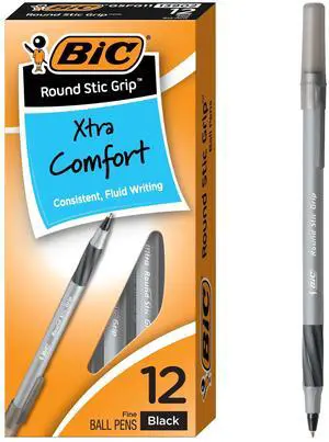 Round Stic Grip Xtra-Comfort Ballpoint Pens, 1.2 mm, Pack of 12 Round Stic Grip Xtra-Comfort Ballpoint Pens, 1.2 mm, Pack of 12