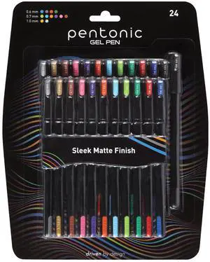 Gel Pens, 24 Count, Assorted Colored Ink (12 Colors, 2 Of Each Color), Medium & Fine Point, Smooth Writing For Journaling (1002353) Gel Pens, 24 Count, Assorted Colored Ink (12 Colors, 2 Of Each Color), Medium & Fine Point, Smooth Writing For Journaling (1002353)