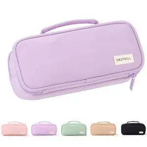 Large Capacity Pencil Case Pen Pouch Organizer Canvas Pencil Bag with Handle School Supplies for Teen Girls-Purple Large Capacity Pencil Case Pen Pouch Organizer Canvas Pencil Bag with Handle School Supplies for Teen Girls-Purple