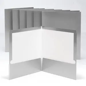 2 Pocket Paper Folders, 6 Pack, Silver, Glossy Laminated 2 Pocket Paper Folders, 6 Pack, Silver, Glossy Laminated