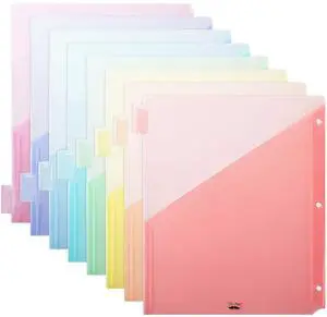 Binder Dividers with Pockets and Tabs, 8 Pack Binder Dividers with Pockets and Tabs, 8 Pack