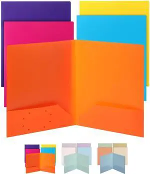 Plastic Folders with Pockets, 5 pcs | Aesthetic File Folder with Business Card Slot, 2-Pocket Folder, Back to School, Office, Filing Supplies Plastic Folders with Pockets, 5 pcs | Aesthetic File Folder with Business Card Slot, 2-Pocket Folder, Back to School, Office, Filing Supplies