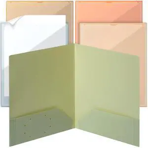 Plastic Folders with Front Pocket, 5 pcs, Assorted Colors Plastic Folders with Front Pocket, 5 pcs, Assorted Colors