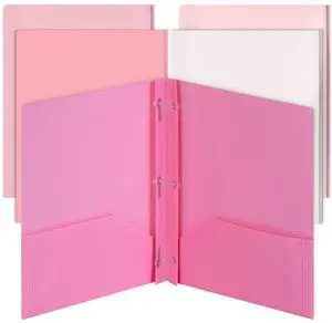 Plastic Folders with Pockets and Prongs, 5 Pack, Letter Size Plastic Folders with Pockets and Prongs, 5 Pack, Letter Size