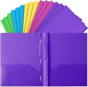 Plastic Folders with Pockets and Prongs, 15 Pack, Letter Size Plastic Folders with Pockets and Prongs, 15 Pack, Letter Size