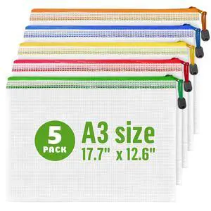 5 Pack Mesh Zipper Pouch Bags A3 17.7x12.6 inch - Plastic Zipper Pouches for Organizing - Game Storage Bags - Puzzle Organizer Bags - Large Zip Pouch Bags - Mesh Pouch with zip - Puzzle Bags 5 Pack Mesh Zipper Pouch Bags A3 17.7x12.6 inch - Plastic Zipper Pouches for Organizing - Game Storage Bags - Puzzle Organizer Bags - Large Zip Pouch Bags - Mesh Pouch with zip - Puzzle Bags