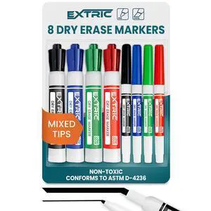 Dry Erase Markers 8 PK Whiteboard Markers Fine & Chisel Mixed Tips Dry Erase Markers 8 PK Whiteboard Markers Fine & Chisel Mixed Tips