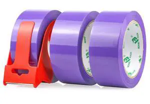 3 Rolls Purple Heavy Duty Packing Tape with red Dispenser, Packaging Tape 1.88 Inches x 55Yards, 2.5mil Industrial Shipping Tape for Moving Shipping, Office & Storage 3 Rolls Purple Heavy Duty Packing Tape with red Dispenser, Packaging Tape 1.88 Inches x 55Yards, 2.5mil Industrial Shipping Tape for Moving Shipping, Office & Storage