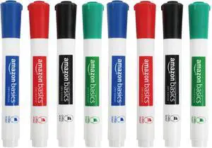 Low-Odor Dry Erase Whiteboard Markers, Chisel Tip, Quick-Dry, Black, Red, Green, Blue, 8-Pack Low-Odor Dry Erase Whiteboard Markers, Chisel Tip, Quick-Dry, Black, Red, Green, Blue, 8-Pack