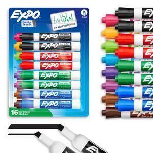 Dry Erase Markers, Low Odor Ink, Assorted Colors, Chisel Tip, 16 Count - Whiteboard, Calendar, Organization, Essential Supplies for Office, School, Classroom, Teachers Dry Erase Markers, Low Odor Ink, Assorted Colors, Chisel Tip, 16 Count - Whiteboard, Calendar, Organization, Essential Supplies for Office, School, Classroom, Teachers