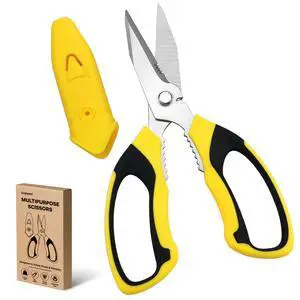 8 Inch Utility Scissors for Kitchen, Office, Craft & DIY Heavy Duty Stainless Steel Multipurpose Scissors for Cutting Cardboard, Fabric, Carpet, Wire and Leather with Protective Cover 8 Inch Utility Scissors for Kitchen, Office, Craft & DIY Heavy Duty Stainless Steel Multipurpose Scissors for Cutting Cardboard, Fabric, Carpet, Wire and Leather with Protective Cover
