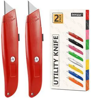 2 Pack Utility Knife Box Cutter Retractable PVC Pipe Cutter 2 Pack Utility Knife Box Cutter Retractable PVC Pipe Cutter
